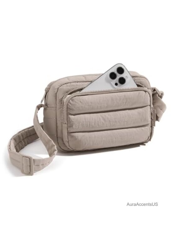 Handbags - Puffer Crossbody Bag for Women RFID Blocking Nylon Travel Purse